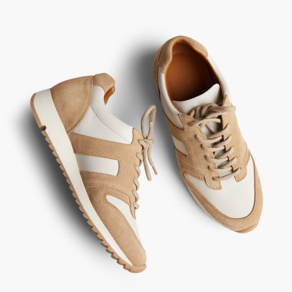 Able Tan and Cream Women's Sneakers